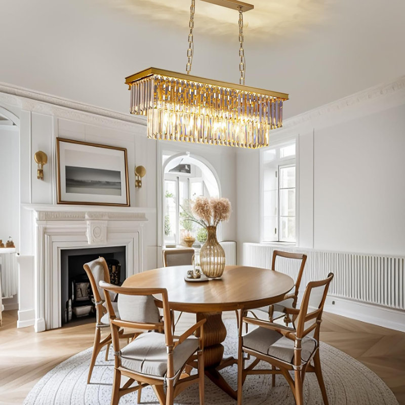 Lustre en cristal 23,62 "DEL - 6 lumières, Or