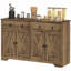 Buffet de rangement rustique de style campagnard avec portes de grange, tiroirs et tablettes réglables pour une utilisation polyvalente