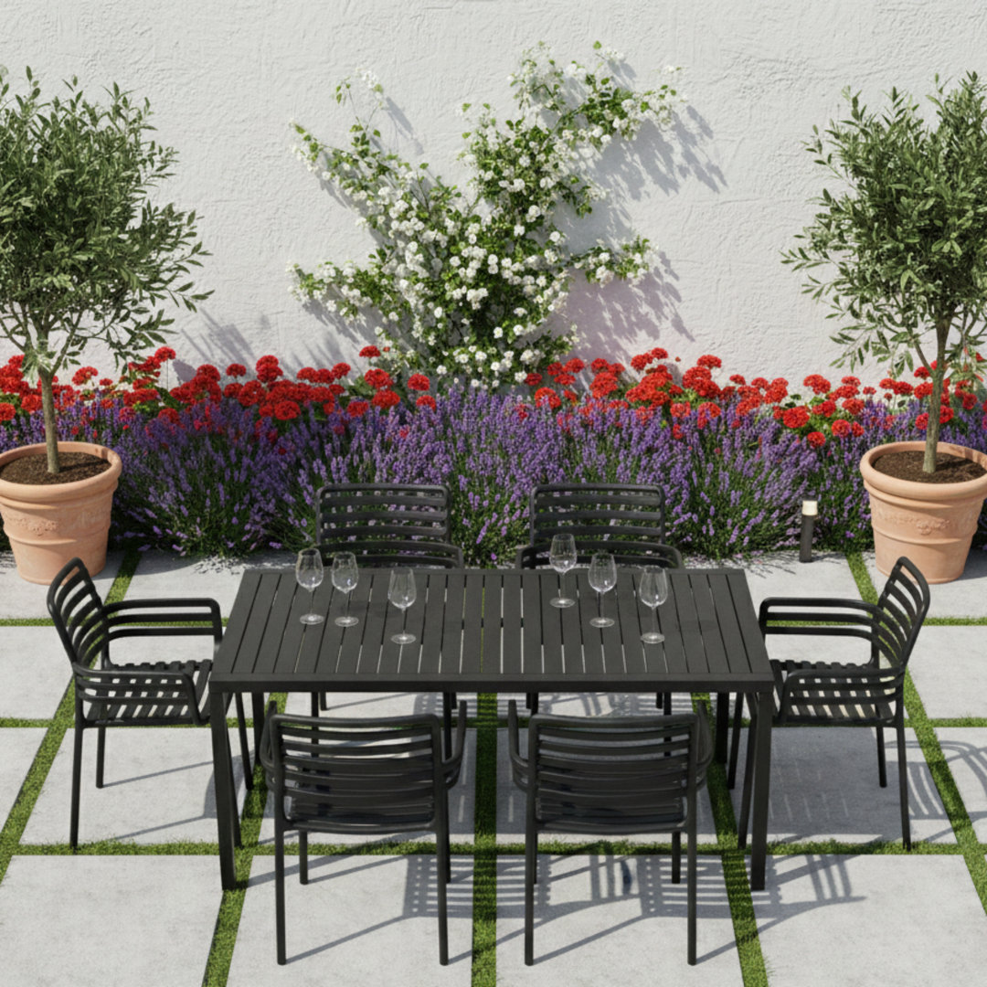 6 - Person Patio Dining Set with Square Table