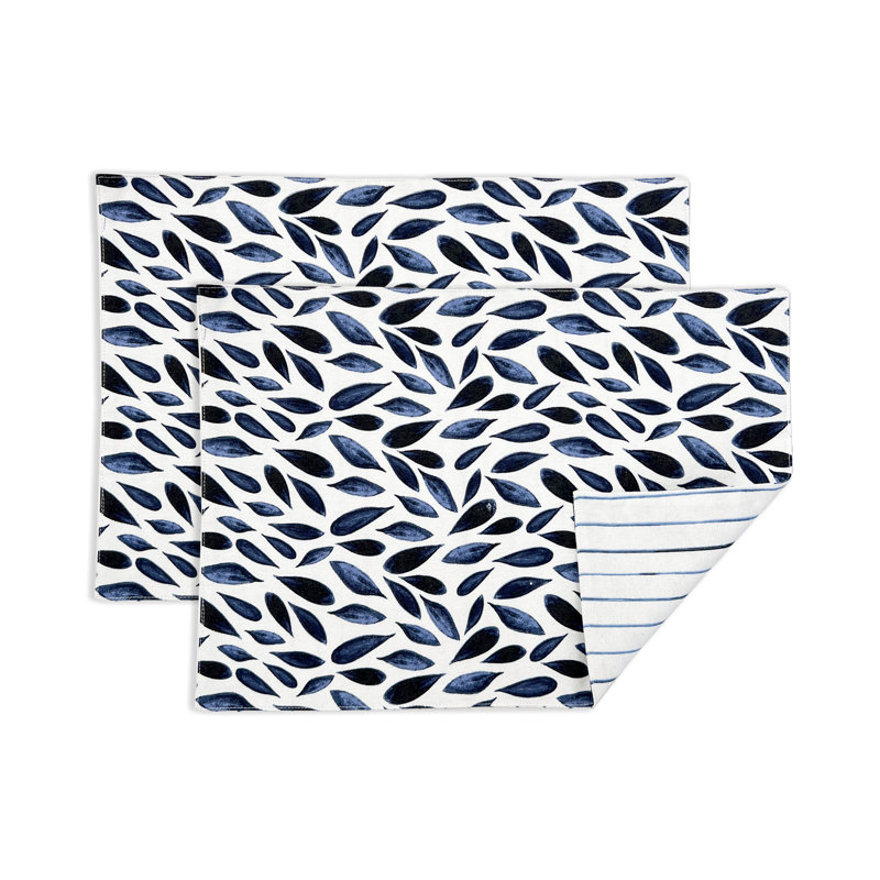 Lenox Blue Bay Napkin, Geometric Shapes, White