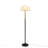 Textured Ceramic Floor Lamp With Fluted Fabric Shade White