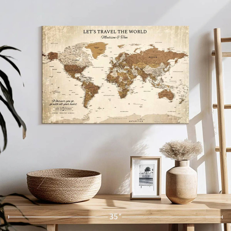 Pin's de voyage personnalisé World Milstead, H 16 po x l 24 po, Oui