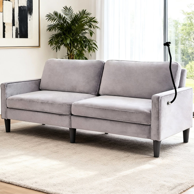 Lin moderne gris avec coussins de printemps, housse et structure amovibles, pour une utilisation multi-scène comme tissu respirant pour l'anniversaire, idéal