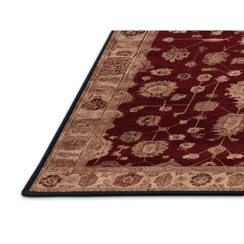 Tapis rouge lavé à la machine, Tapis de couloir 2 pi x 5 pi