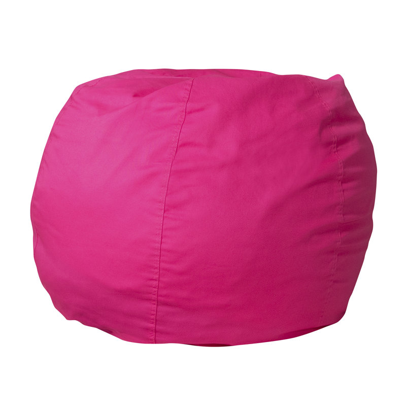 Fauteuil à billes en coton Classic, Sergé de coton rose vif, Petit