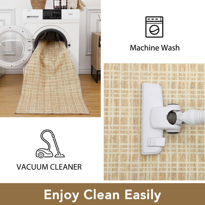 Marthaann Washable Plaid Indoor Rug, Runner 2' x 6'