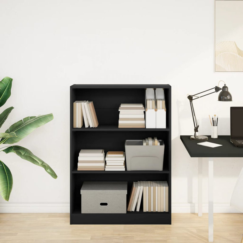 Athema Standard Bookcase, Black, (4 Shelves) 143cmH x 80cmW x 24cmD