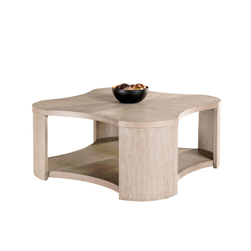 Table basse 1Pc de style moderne avec structure ouverte en bois d'hévéa
