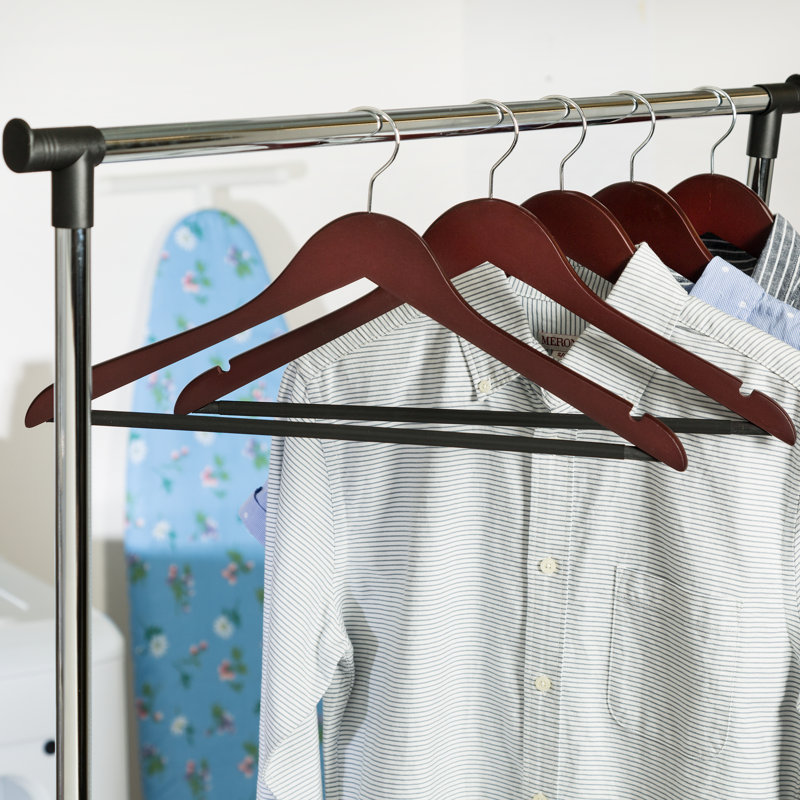 Cherry Wood Non-Slip Swivel Clothes Hangers, 24-Pack