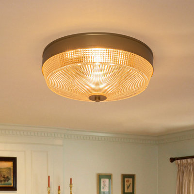 3-Light Modern Clear Glam Glass Flush Mount