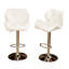Tabourets de bar contemporain à hauteur réglable touffetés, ensemble de 2-1205426063