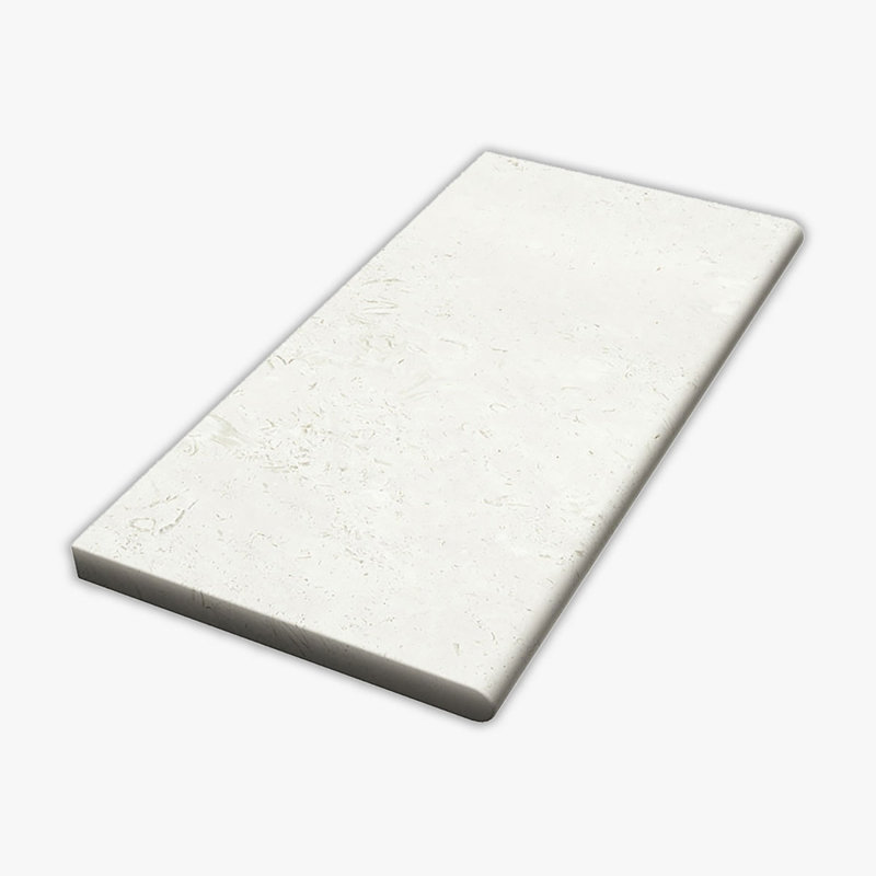 Symra Shell Tumbled 12x24 Limestone Thick Bullnose Coping