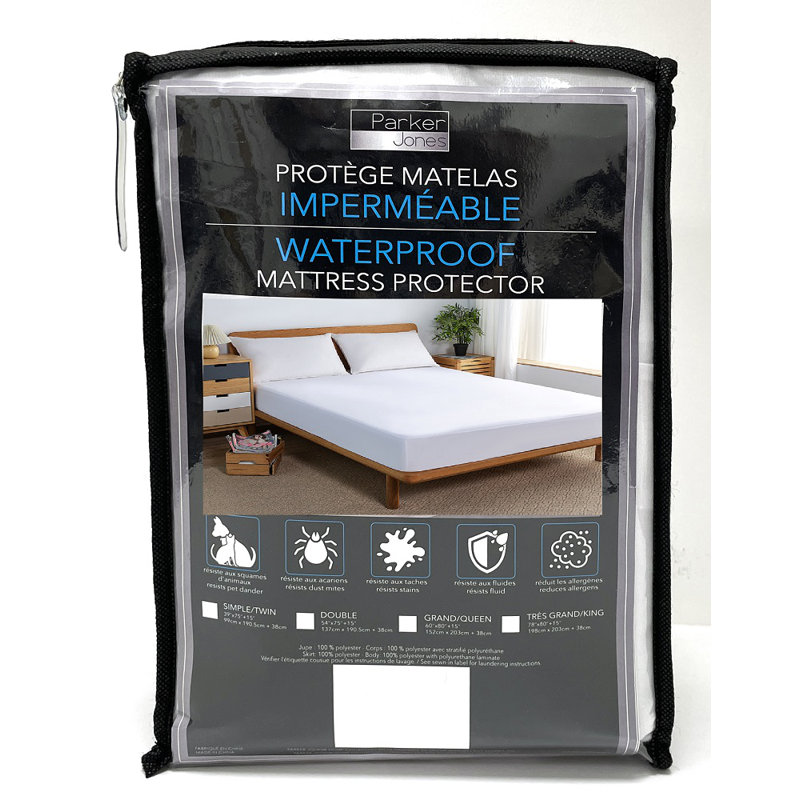 Waterproof Fitted Mattress Protector Mattress Protector Case Pack, Twin