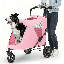 Poussette pliante pour animaux 3 roues, poussette pliable pour chien avec guidon réglable et fenêtre en filet-93284061