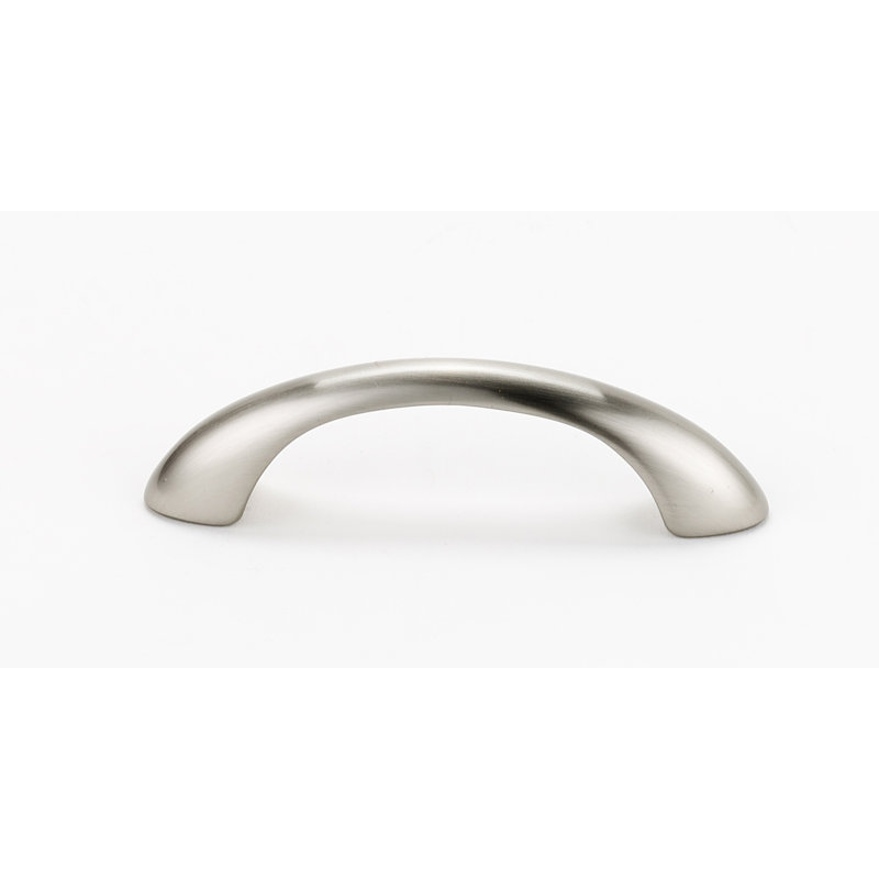 Poignée en arche centrale 3 po Transitional, Nickel satiné