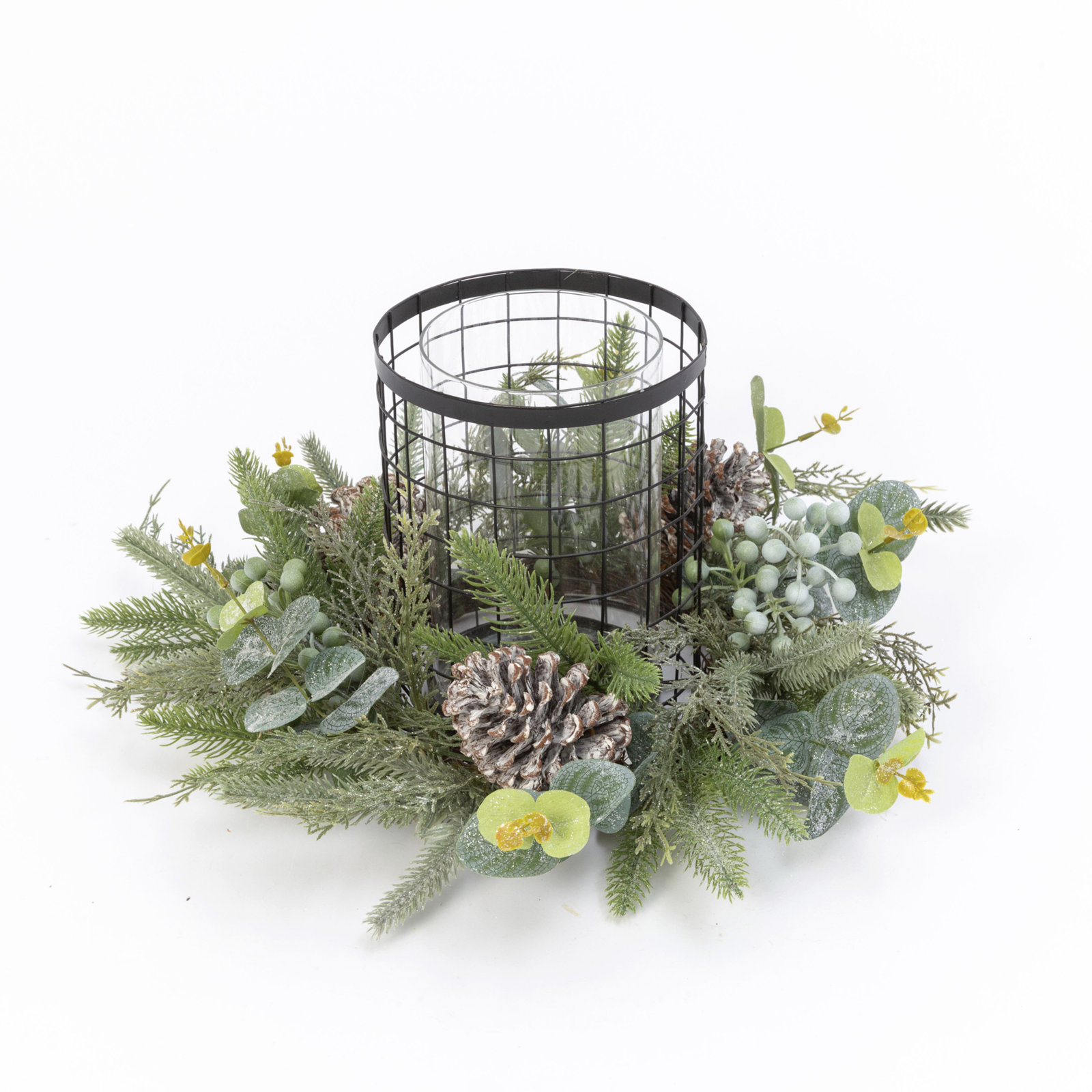 Holiday Centerpiece Glass Candle Holder