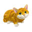 Figurine en résine d'un mignon chaton tabby orange dans une posture de sommeil; statue de chat jaune résistante aux intempéries; un ornement commémoratif pour animaux de compagnie convenant à une utilisation intérieure et extérieure.
