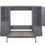 Grand lit escamotable mural avec placard, tiroirs et tablettes, gris-878989807