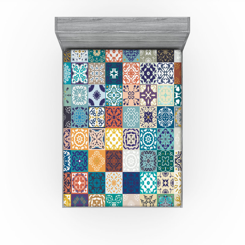 Multicolore Ambesonne, Drap-housse très grand californien
