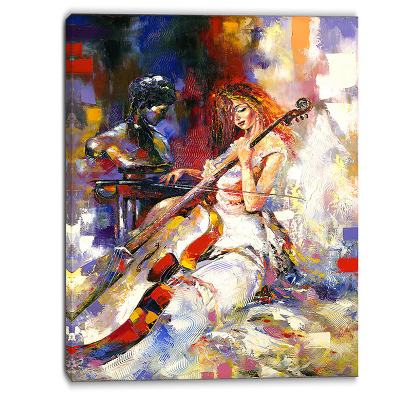 «The Guitarist's Music», peinture, H 40 po x l 30 po x P 1,5 po, Toile tendue