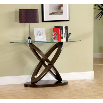 Table de canapé contemporaine l 47,6 po, noyer foncé