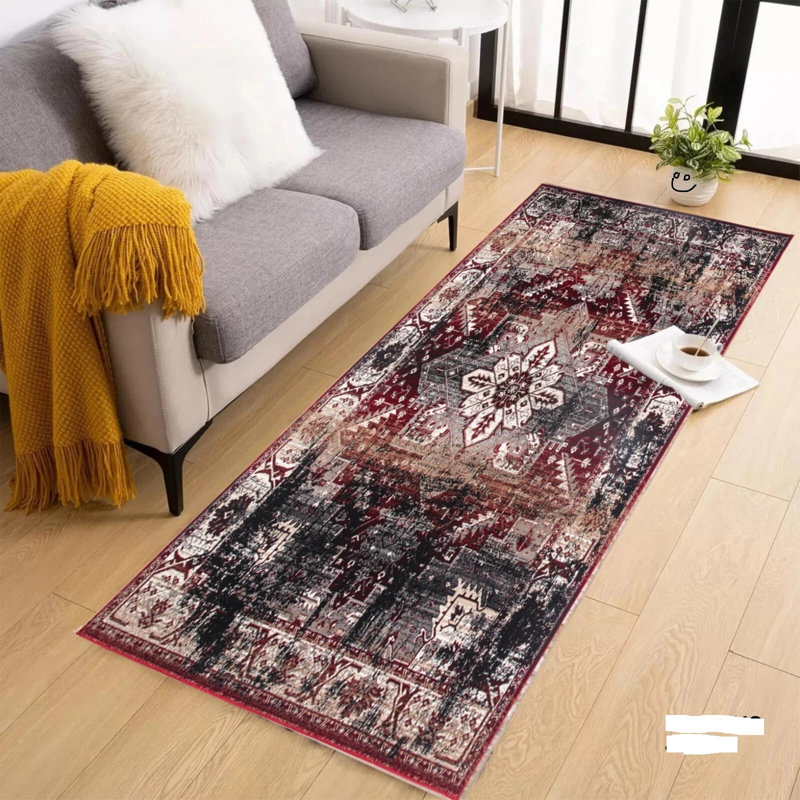 Runner Area Rug, Runner 60 x 220 cm, Black