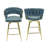 26" Bar Chair Suede Woven Bar Stool Set Of 2,En Legs Barstools No Adjustable Kitchen Island Chairs,360 Swivel Bar Stools Upholstered Bar Chair Counter Stool Arm Chairs With Back Footrest