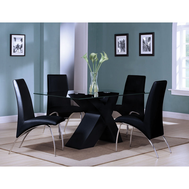 Angelica Glass Top Dining Set