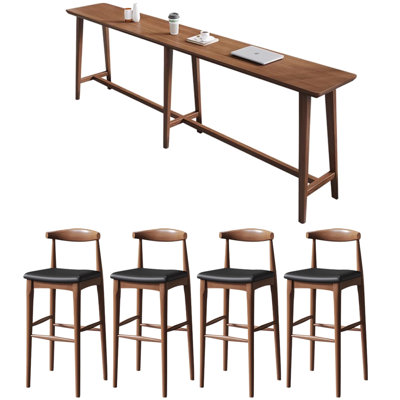 Tables et chaises de comptoir en bois massif