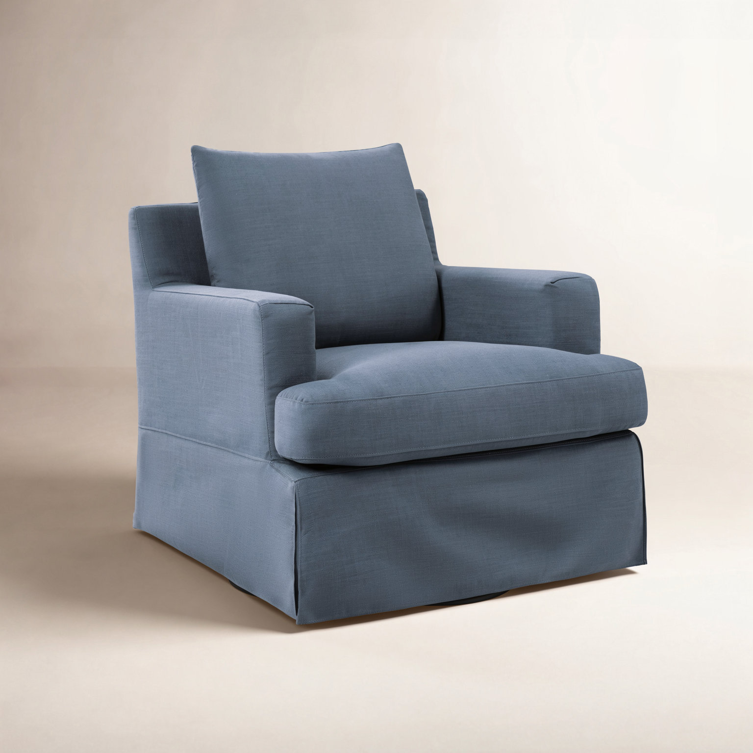 Lucie Swivel Armchair, Slate Blue