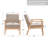 Mid-Century Modern Solid Wood Accent Chair With Faux Leather Upholstery-1031829089
