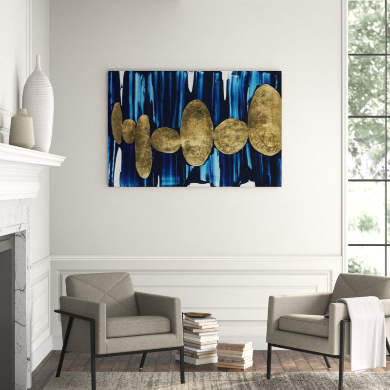 Gilded Pebbles Painting by DAWN SWEITZER, Gild Gold, 40" H x 60" W x 1.5" D