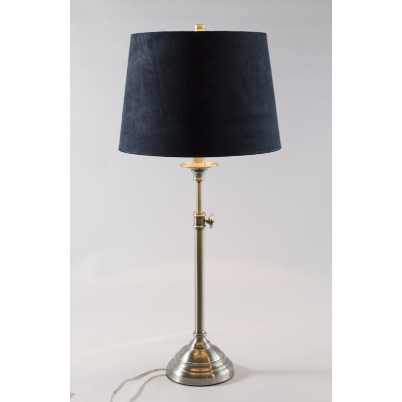 Lampe de table 30 ", Suède bleu marine, Nickel brossé