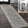 Brandy Rustic Border Low-Pile Machine-Washable Dark Gray/Cream Rug