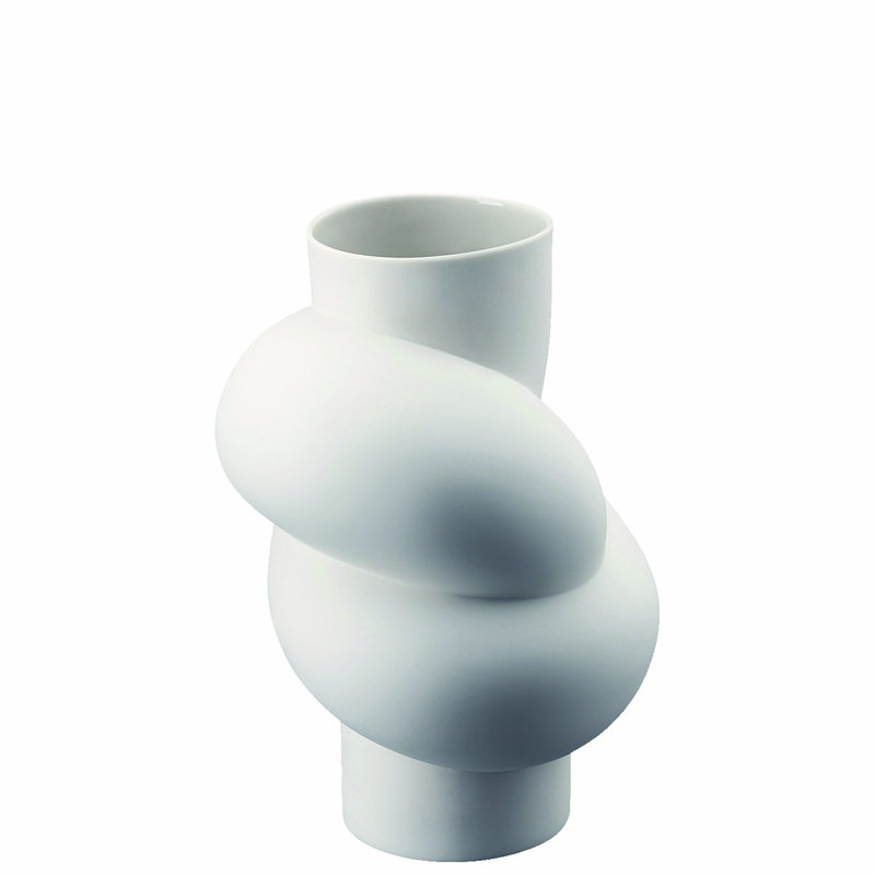 Node Porcelain China Table Vase, White