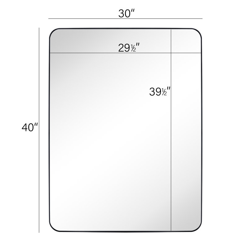 Miroir de salle de bain Javeion, Or brossé, 40 po x 30 po