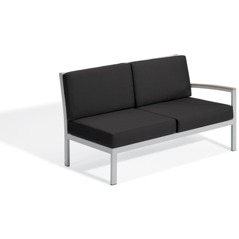 Travira Outdoor - Seat Patio Sectional, Vintage Tekwood, Midnight Blue