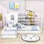 Lit plateforme simple en bois avec clôture et lattes Ikera-87937156