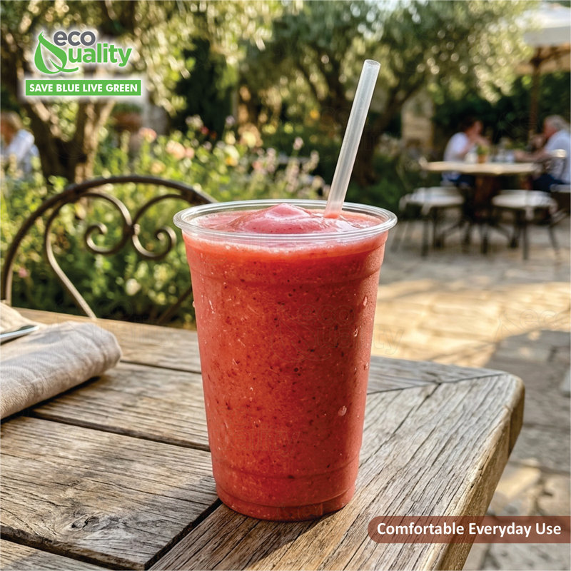 Smoothies à café glacé 12 oz avec couvercles plats Ecoqualité (500)
