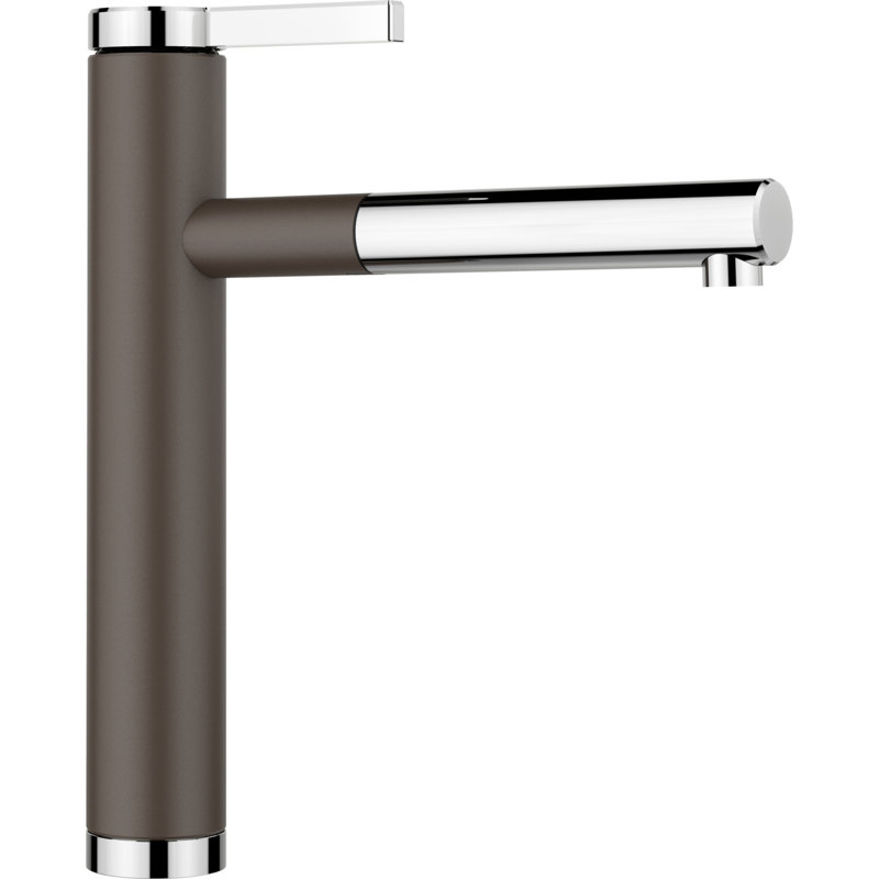 Linee Pull Out Single Lever Monobloc Tap, Rock grey/Chrome