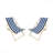 Populus Wood Sling Chair Blue Stripe Broad Blue Stripe  Folding Chaise Lounge Chair-2Pcs