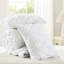 3 pièces, édredon en microfibre, motif floral texturé avec accents à nouer, broderie décontractée, fronce élastique, chaleur légère, coffre-fort et lavable à la machine avec matelassage toutes saisons-125092193-125092197