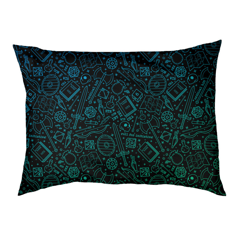Coussin Byrge, Moyen (l 29,5 po x P 19,5 po x H 9,5 po), Bleu / vert