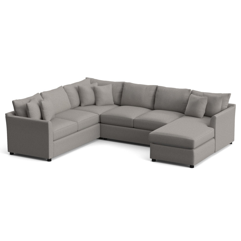 Cecelia 119" W Sinuous Springs 6-Person 3-Piece U-Shaped Sectional, Right Hand Facing, Classic Indigo Denim