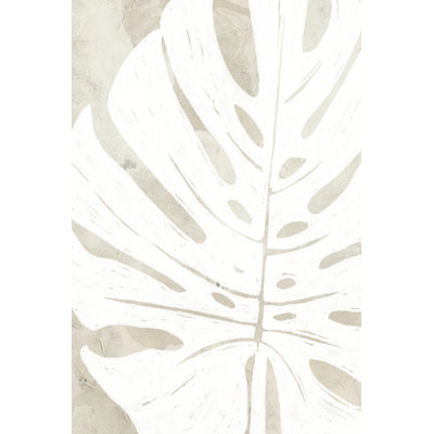 «Linen Tropical Silhouette I» par June Erica Vess, reproduction d'art mixte sur toile