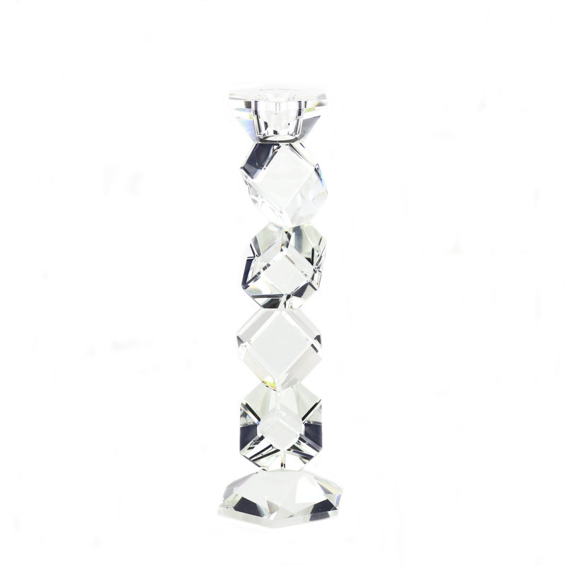 Comet Crystal Candlestick, 10.5" H x 3" W x 3" D