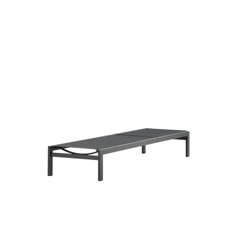 Fen 195cm Long Reclining Single Sun Lounger, Black