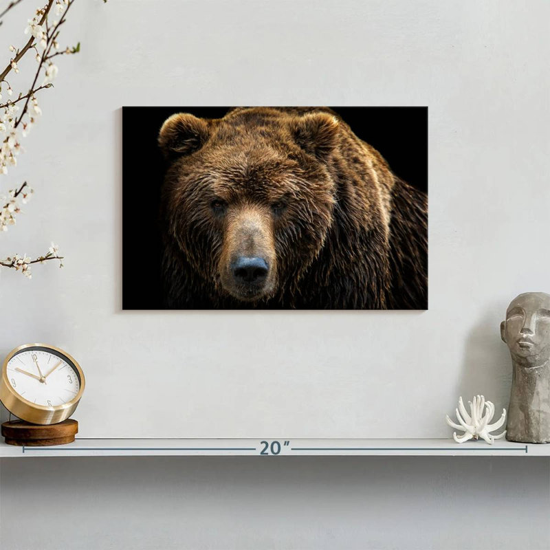 Ours brun extrême-oriental sur toile, H 8 po x l 12 po x P 1 po