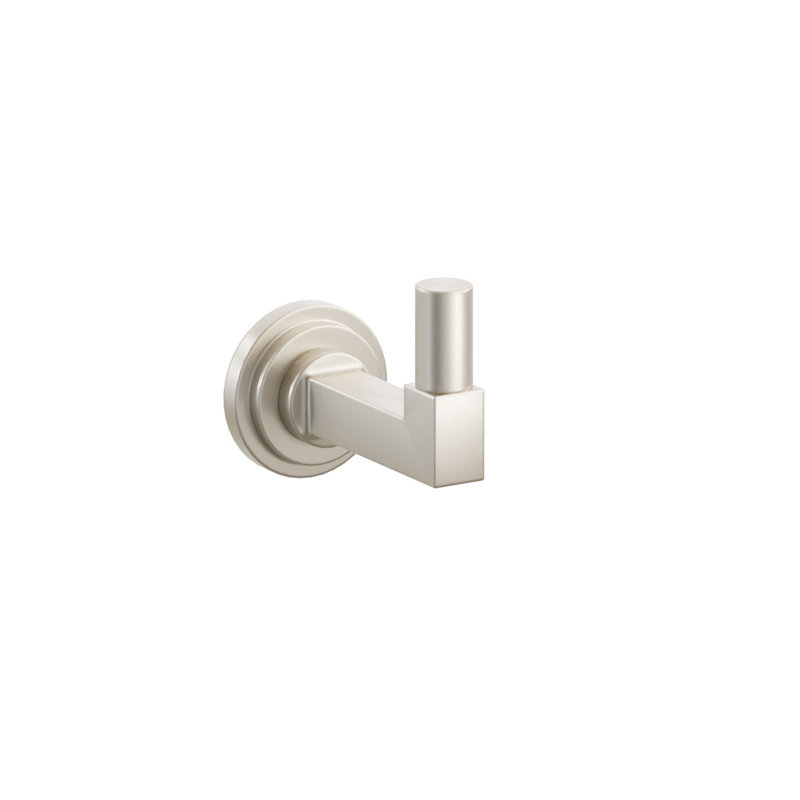 Crochet simple Emtek Select avec rosette à disque, tige carrée et pointe lisse, Nickel satiné