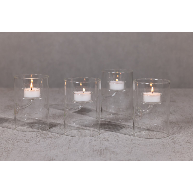 Ensemble de 4 porte-plateau de table en verre Kelly, H 4,75 po x l 3,25 po x P 3,25 po
